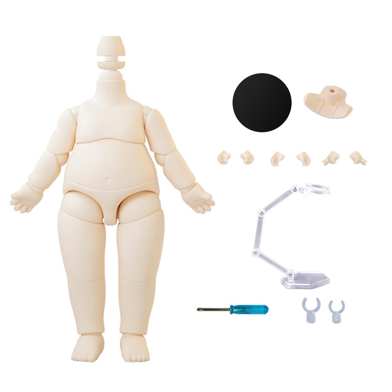 Ymy Pear Shaped Doll Body 1/12 Scale Cute Fat Action Figure Suitable For Ymy 1/12 1/8 Bjd Gsc Doll Head (Honey Peach)