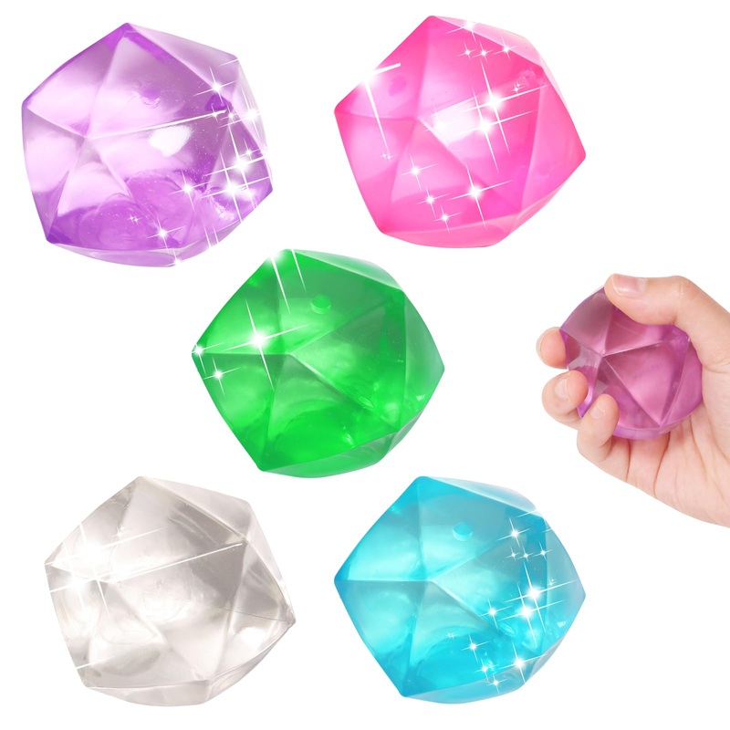 5Pcs Big 2.45 Stress Cube Masonry Ice Squishy Balls – Diamond Malt Sugar Fidget Toy For Your Best Mellow And Chill – Square Shap