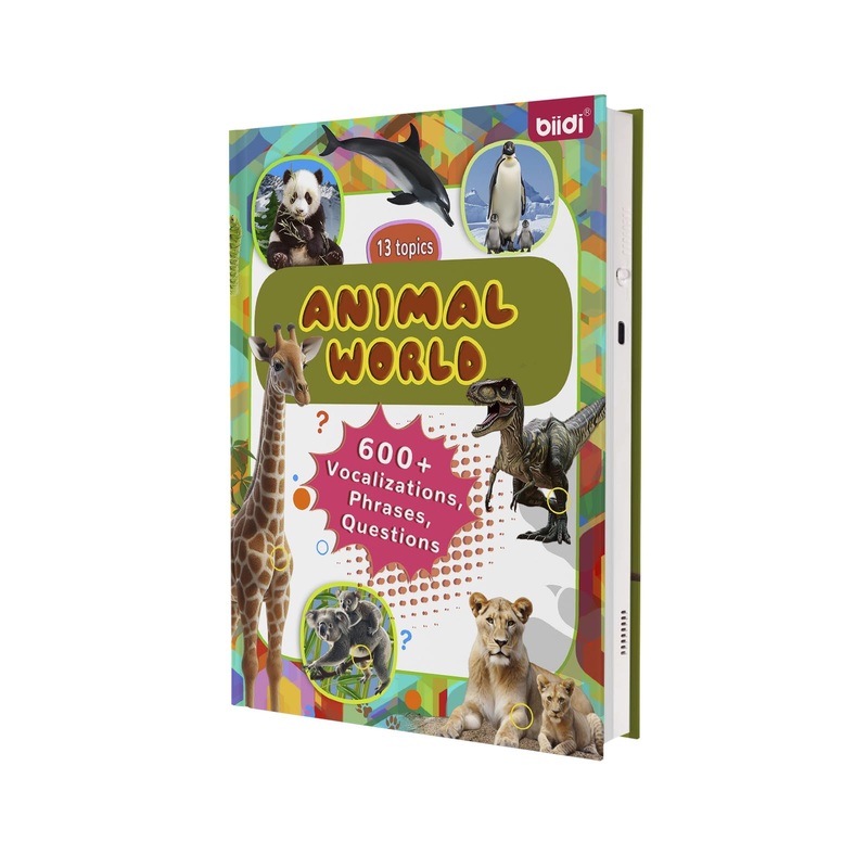 Biidi Interactive Sound Book For Toddlers 2-6,English Learning Toy With 600+ Sounds,13 Topics,Rechargeable Talking Educational B