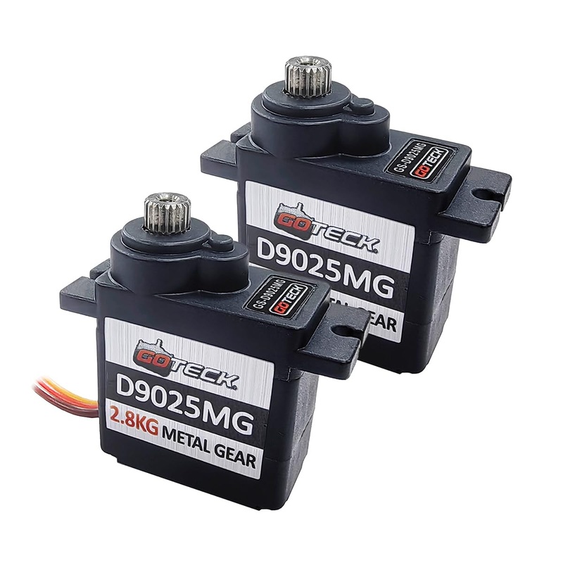 Goteck 2Pcs D9025Mg 9G Mini Servo, Micro Full Metal Gear Digital Servo,With Metal Horn For Rc Car Model Boat Fixed-Wing Helicopt