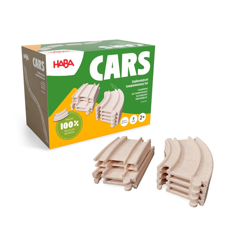 Haba Cars Expansion Set – 8 Pieces Of Track – Sustainable Made From Recycled Wood – For Children From 2 Years