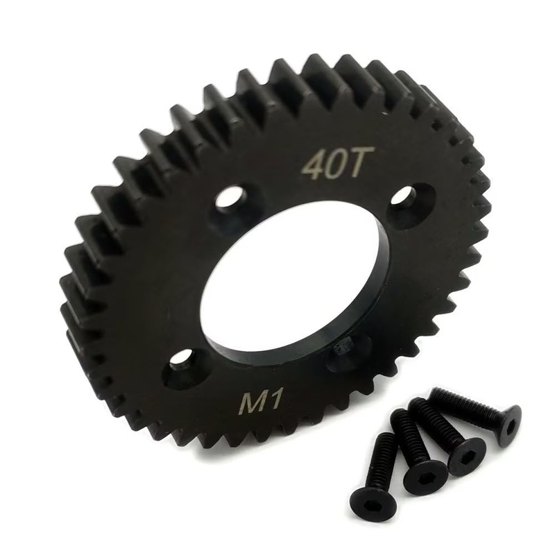 Hard Steel Center Differential Spur Gear 40T 1M Black For Team Losi Tenacity All Los232025