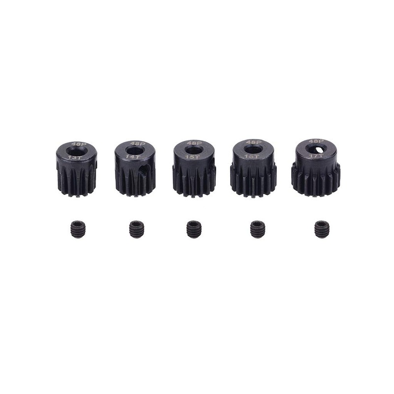 Kingval Replacement 5Pcs 48Dp 3.175Mm 33T 34T 35T 36T 37T Steel Pinion Motor Gear Compatible With 1/10 Rc Car Brushed Brushless
