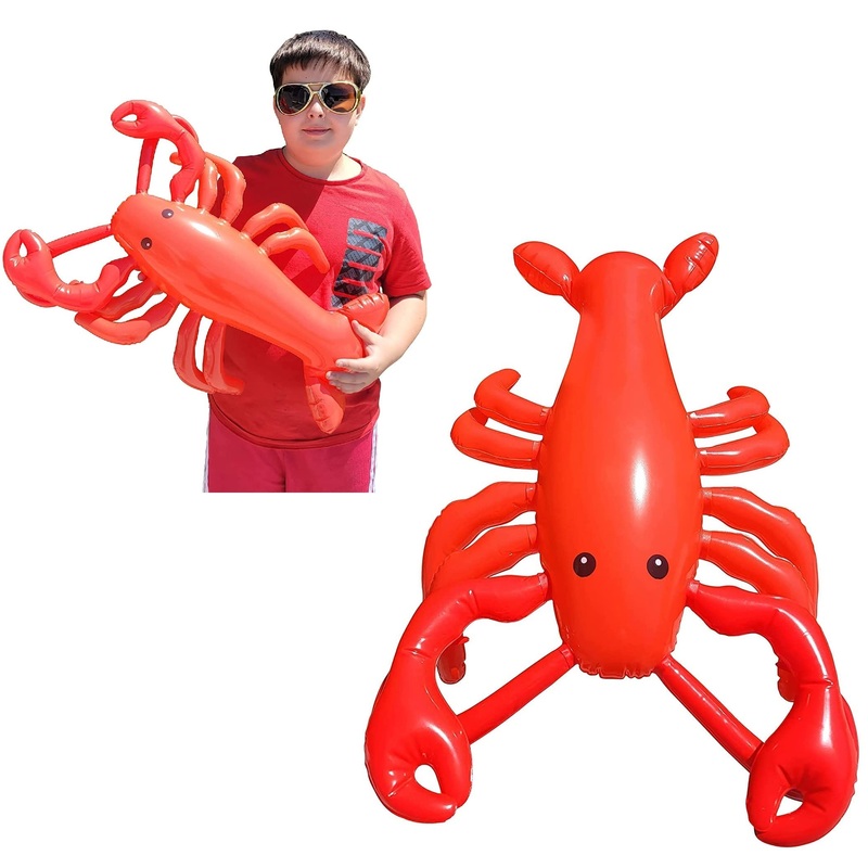 Large 20” Red Blow-Up Inflatable Lobster Pool Toy Luau Nautical Clam Bake Beach Hawaii Key West Theme Party Decoration (1 Pack)