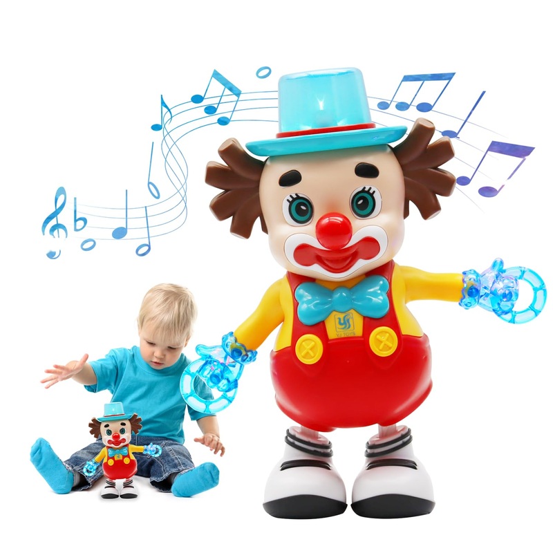 Mayaphilos Dancing Clown Toy Crawling Toy Light Up Music, Fun Moving Musical Toy For Toddlers Chirsmas Birthday Gift