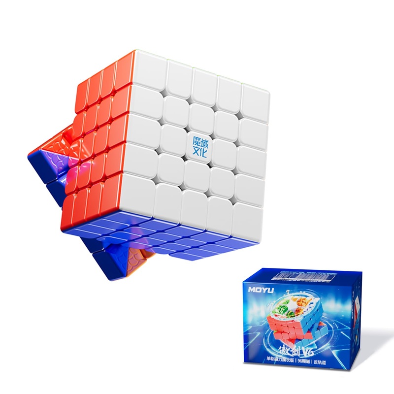 Moyu Aochuang V6 5X5 Magnetic Stickerless Uv Coated Speed Cube, 5 By 5 Flagship Edition Cube, 96 Magnets, Anti-Stick Design Adju