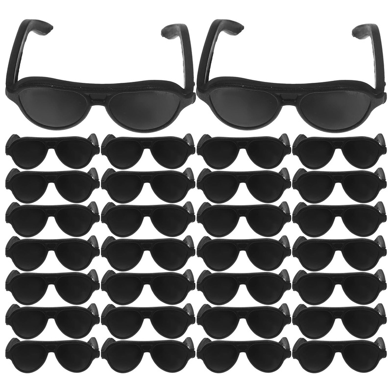 Sewacc 60Pcs Doll Sunglasses Mini Sunglasses For Crafts Miniature Black Sunglasses Doll Dress Up Eyeglasses Mini Doll Costume Ac