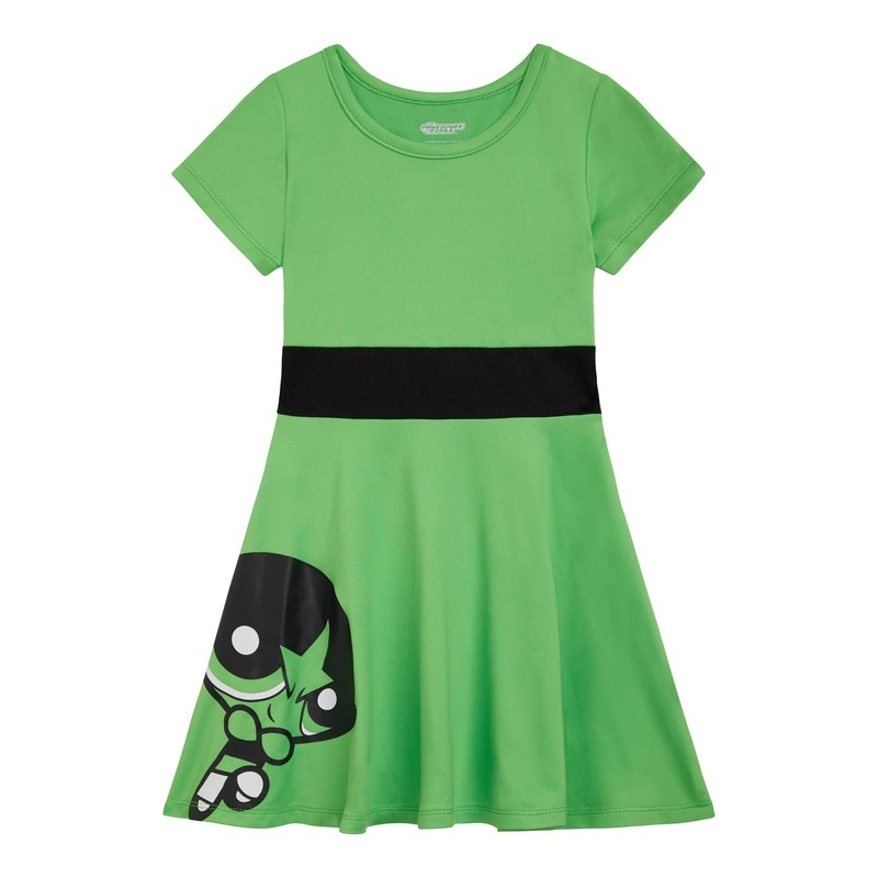 The Powerpuff Girls Buttercup Big Girls Cosplay Dress Green 10-12