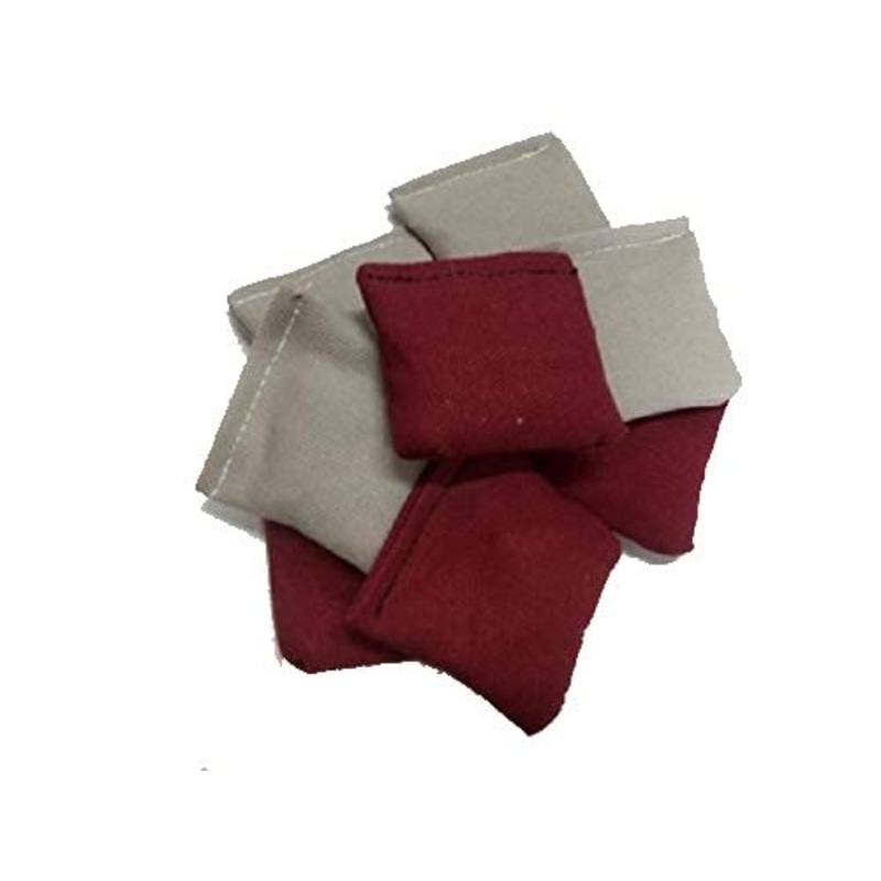 2 Inch Mini Cornhole Bags Maroon And Grey Set Of 8