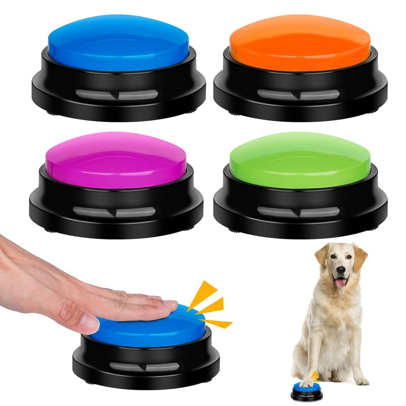 4 Pcs Game Buzzers For Trivia Games Show Answer Recordable Button For Classroom Learning Resources Dog Buttons Talk Pet Clicker
