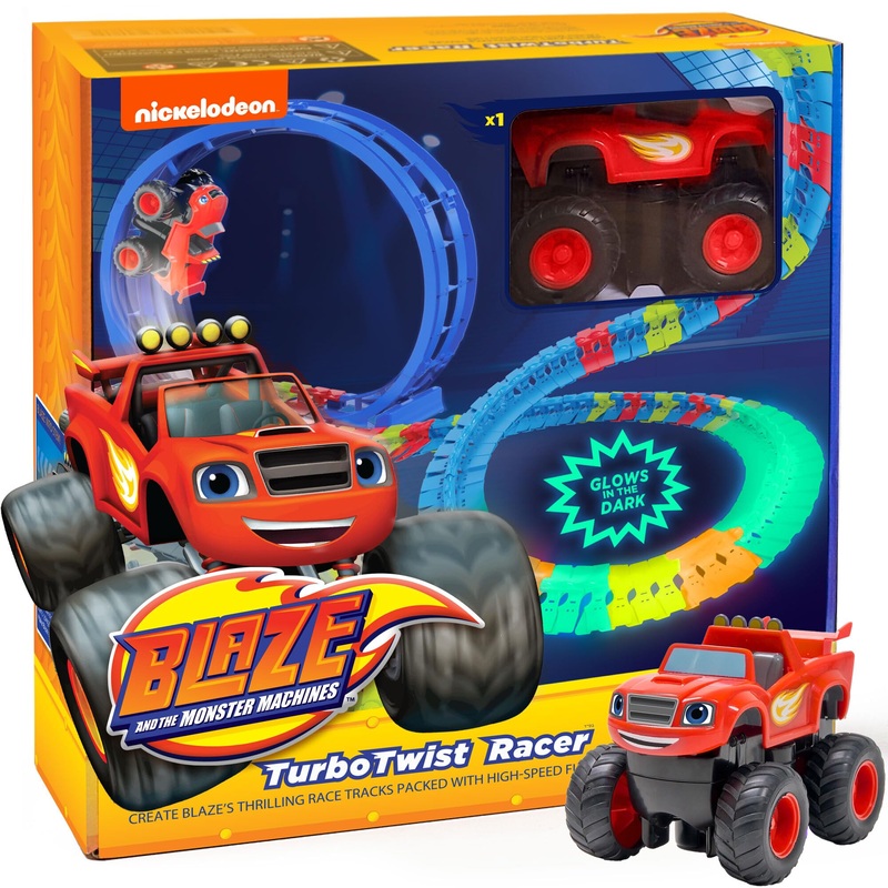 Blaze And The Monster Machine Race Track Set – 117-Piece Stem Playset With Flexible Glow Tracks – Official Nickelodeon Toys For