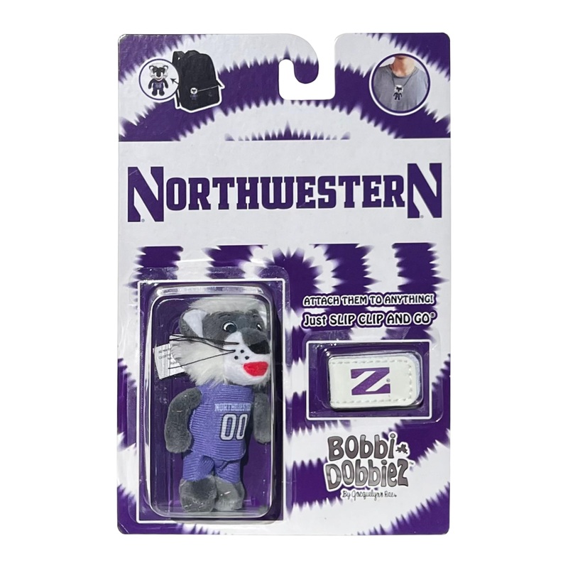 Bobbi-Dobbiez Northwestern University Willie Wildcat Mascot Bobbi-Dobbiez Attachable Plushie