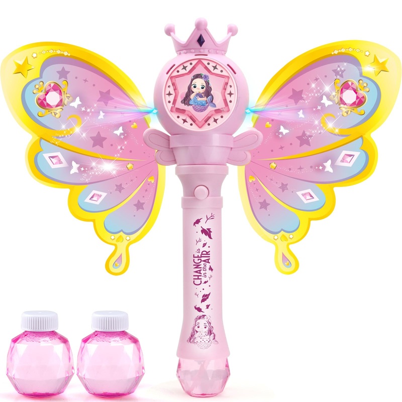 Dolanus Mermaid-Themed Bubble Wands For Kids Girls – Light & Music Bubble Machine, Gifts For 3 4 5 6 7 8 Year Old Girl Toddler B