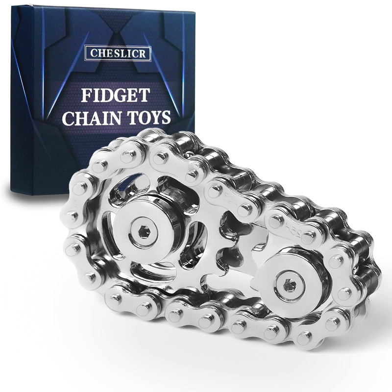 Fidget Spinners Toys For Adults Metal Figette Bike Chain Pain Stim Fidgets Toy For Teens Adhd Cool Gadgets Desk Offices Gift Anx