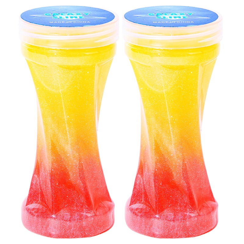 Ghobrofy Galaxy Slime 2 Pack, Stress Relief Clear For Kids Education, Party Favors Soft & Non-Sticky Crunchy For Girls & Boys, R