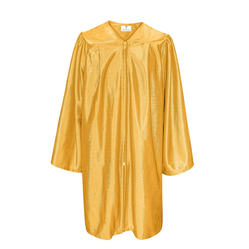 Gradplaza Shiny Choir Robe Kindergarten Preschool Graduation Gown Shiny Graduation Gown For Kids Gold Size 30