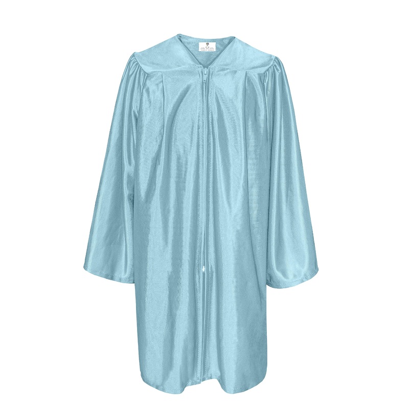 Gradplaza Shiny Choir Robe Kindergarten Preschool Graduation Gown Shiny Graduation Gown For Kids Sky Blue Size 27