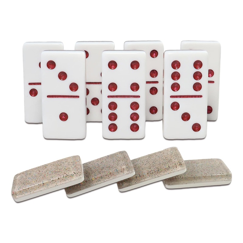 Idtq Dominoes Set For Adults, Double 6 Dominos Game Set With 28 Domino Tiles Double With Upscale Gift Boxes -7 Polyhedral Dice –