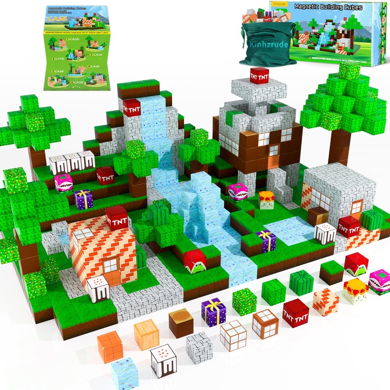 Magnetic Blocks – 120Pcs Magnetic Cubes Building Toys Set For Kids,Toddler Montessori Creative Educational Toy,Stem Sensory Toys