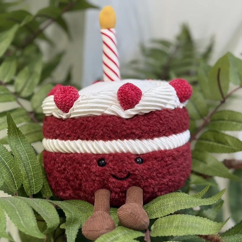 Mualml Birthday Cake Plush, 7.9” Cute Birthday Stuffed Animal For Girls, Funny Food Plushie, Soft Smile Cake Toy Gift For Kids(