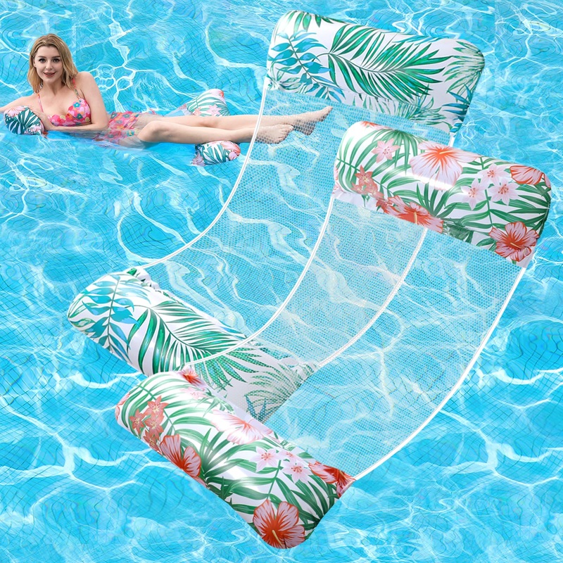 Pool Floats Adult – 2 Pack Pool Floats, Inflatable Pool Hammock Float, 4-In-1 Pool Hammock For Adults, Adult Pool Float