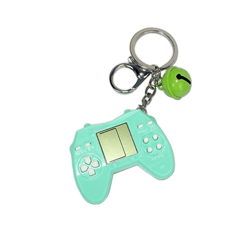 Retro Classic Game Console Pendant Keychain Playable Electronic Miniature Handheld Mini Games Machine With Keychain Ring Gift (Q