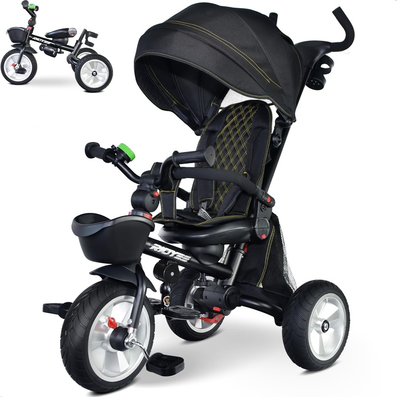 Ridyee 7-In-1 Premium Toddler Tricycle For 18 Months To 5 Years, Tricycle For Toddlers With Rotatable Seat, Tricycle With All-Te