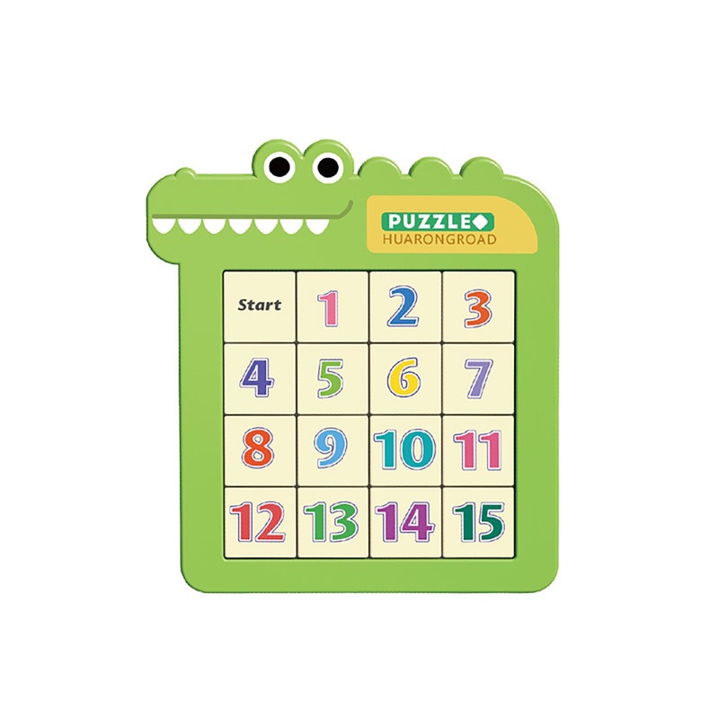 Shenhailan Tangram Puzzle For Kid, Slide Puzzle Educational Travel Game Toy For 3-5 Year Old Boys Girls (Number, Green) 99-3