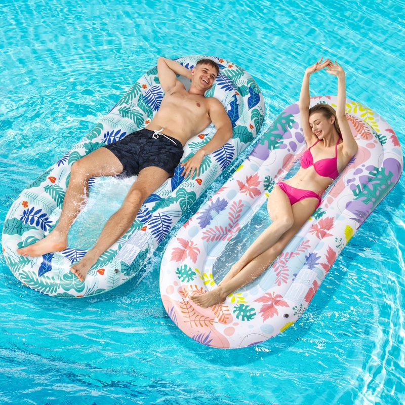 Stonful Pool Floats Lounger, 2 Pack Inflatable Pool Floats Adult Size, Water Hammock Pool Rafts Floaties For Swimming Pool Tanni