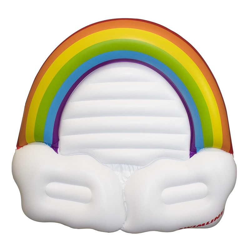 Swimline Rainbow Island Pool Inflatable Ride-On, White, 68”/64”/16”