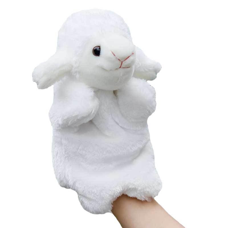 Tiny Heart Small Sheep Lamb Plush, Lamb Stuffed Aniaml White Hand Puppet, Birthday Children’S Parent-Child Interactive Early Edu