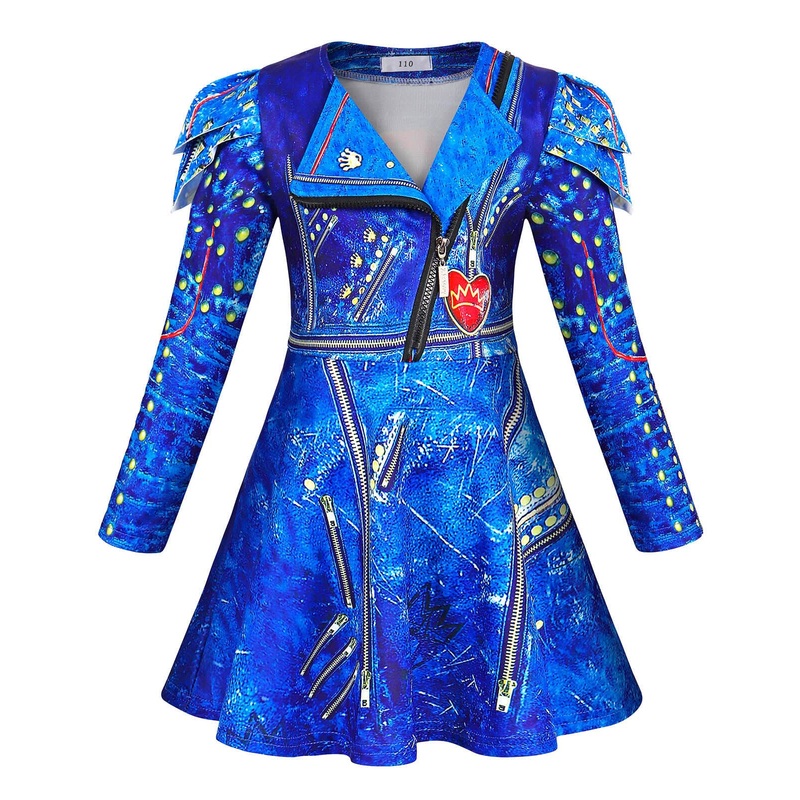 Wonderbabe Girls Costume Kids Zipper Jacket Long Sleeve Dress Halloween Costume Party Cosplay Outfit Size 7-8T