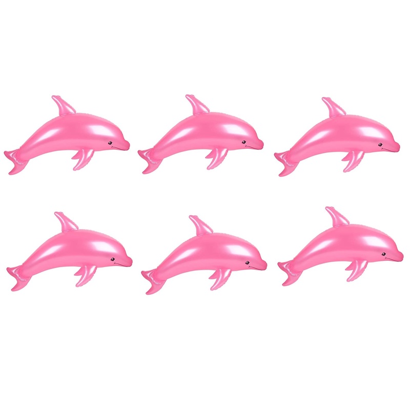 Zugar Land Huge 40” Pearlized Dolphin Inflate Inflatable Pool Toy Beach Poolside Aquatic Themed Decor Birthday Party Buffet Tab