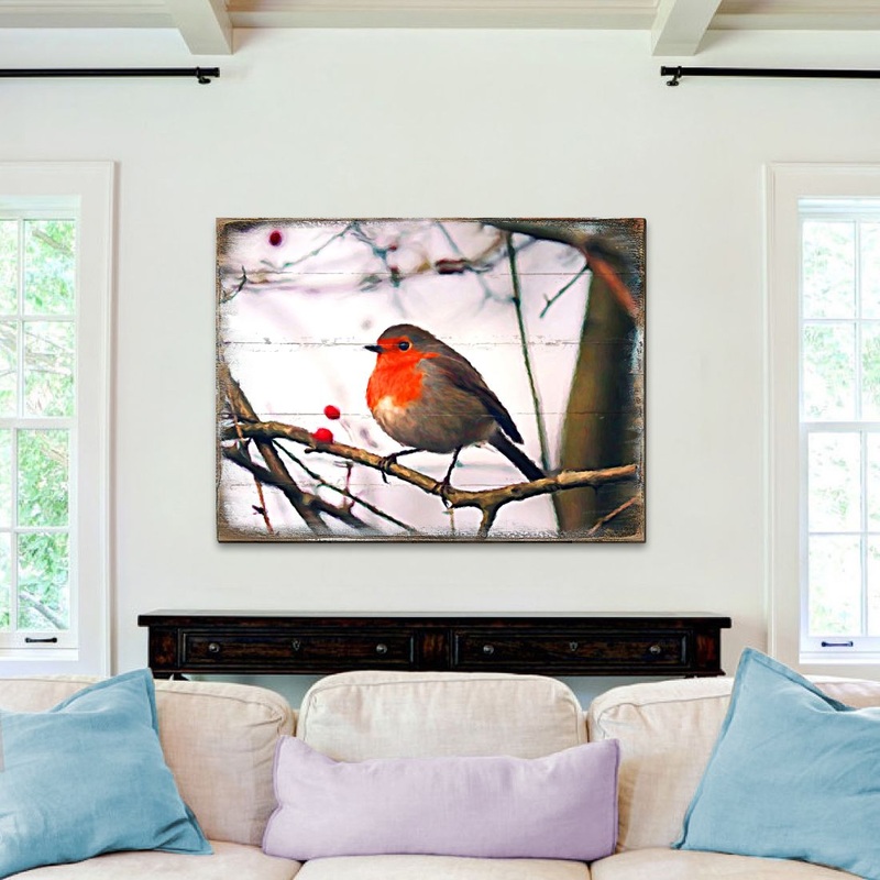 Amena Bird Wooden Coastal Wall Art by Nature Wonders – Coastal Sea-Life Decor – 95286B