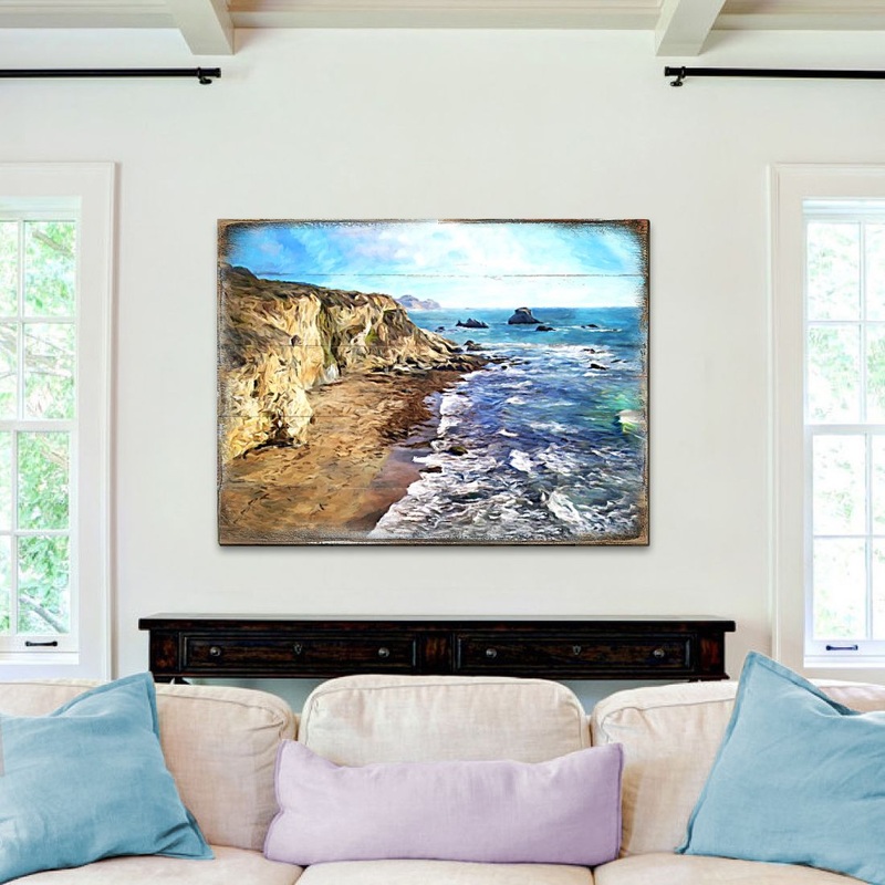 Beach Wood Wooden Coastal Wall Art by Nature Wonders – Coastal Sea-Life Decor – 95272B