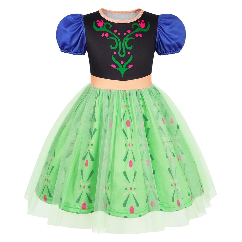 Benylion Princess Dress For Girls Christmas Birthday Party Dress Up Little Girls Puff Sleeve Tulle Dress Coronation Dress Age 7-