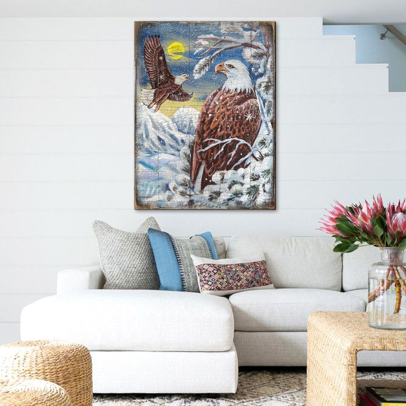 Eagle Art Wooden Wall Art by Nature Wonders – Nature Wildlife Decor  – 95219B