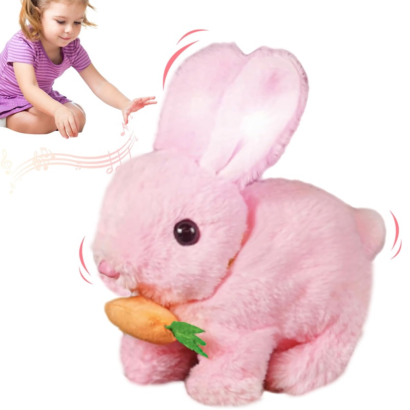 Easter Plush Interactive Realistic Bunny Robot, My Realistic Bunny Toy, Interactive Bunny Toys,Talking,Walking Twitching, And Sh