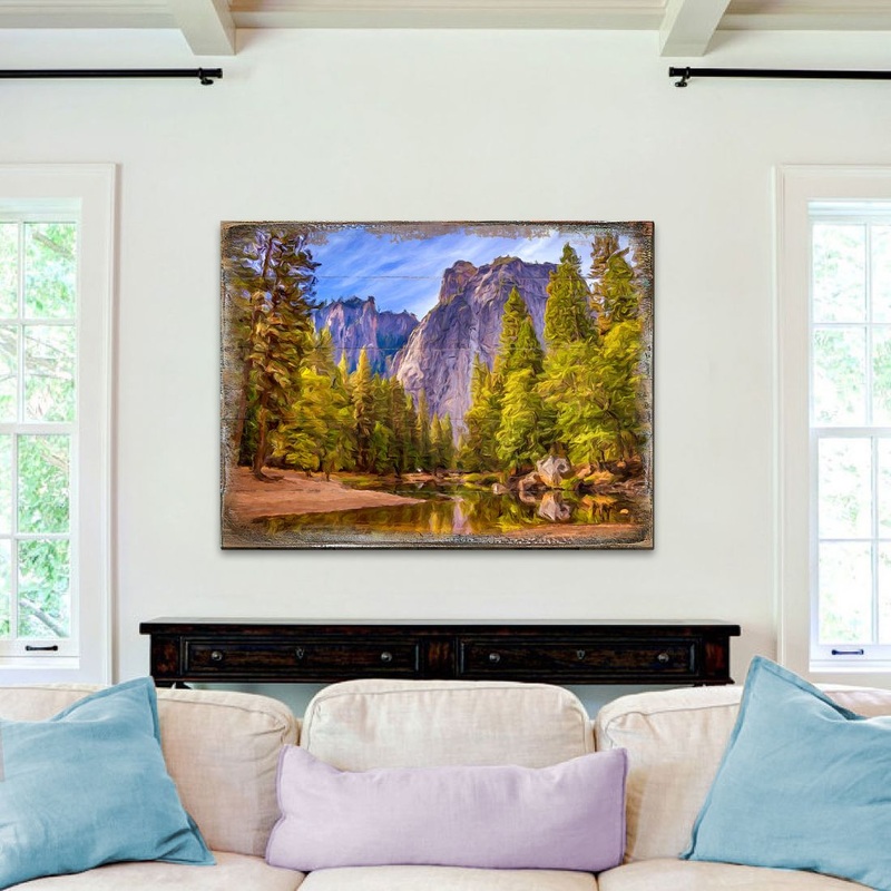 Forest Lake Art Wooden Wall Art by Nature Wonders – Nature Wildlife Decor  – 95238B