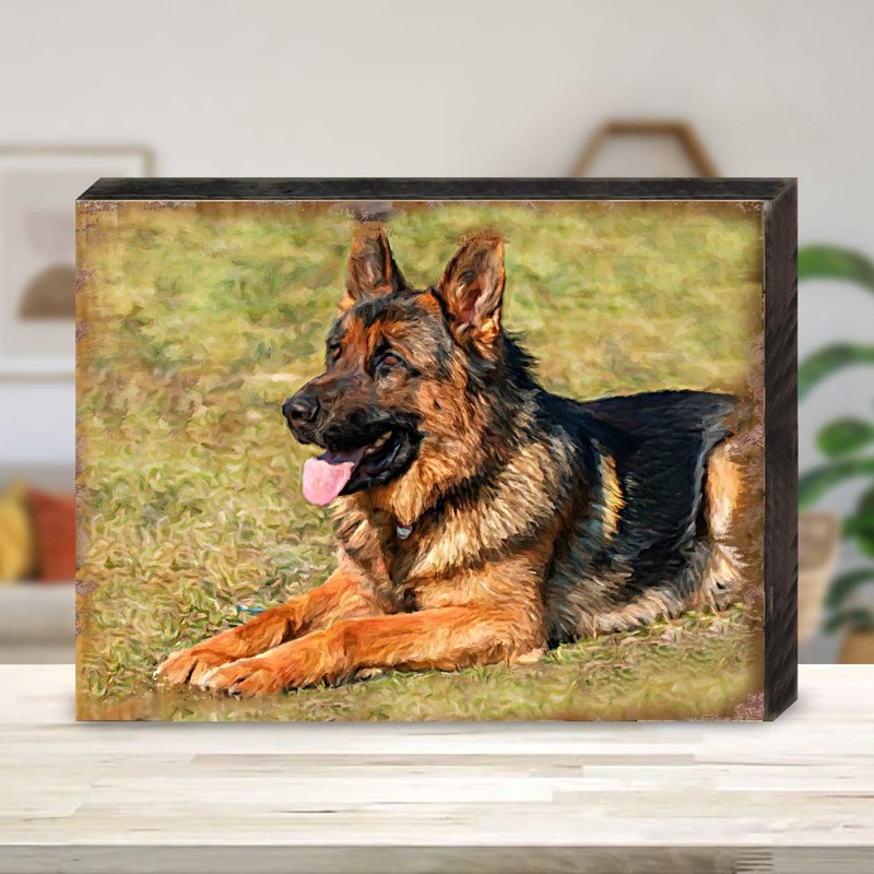 German Shepherd Art Wooden Wall Art by Nature Wonders – Pets Dog and Cats Decor – 95346B