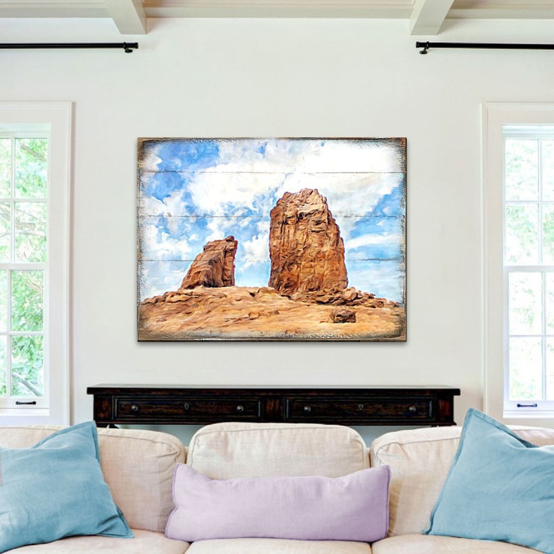 Hogge Canyons Landscape Wooden Wall Art by Nature Wonders – Nature Wildlife Decor  – 95276B