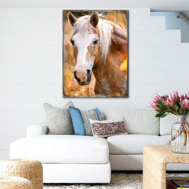 Horsehead Art Wooden Wall Art by Nature Wonders – Nature Wildlife Decor  – 95374B