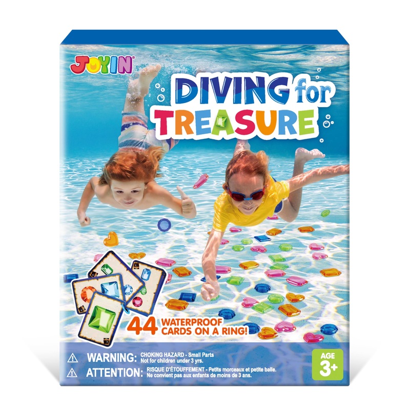 Joyin 4-In-1 Diving Pool Toys,Underwater Seek And Find Gems Game Set Waterproof,Swiming Pool Toys For Kids With Mesh Bag, Water