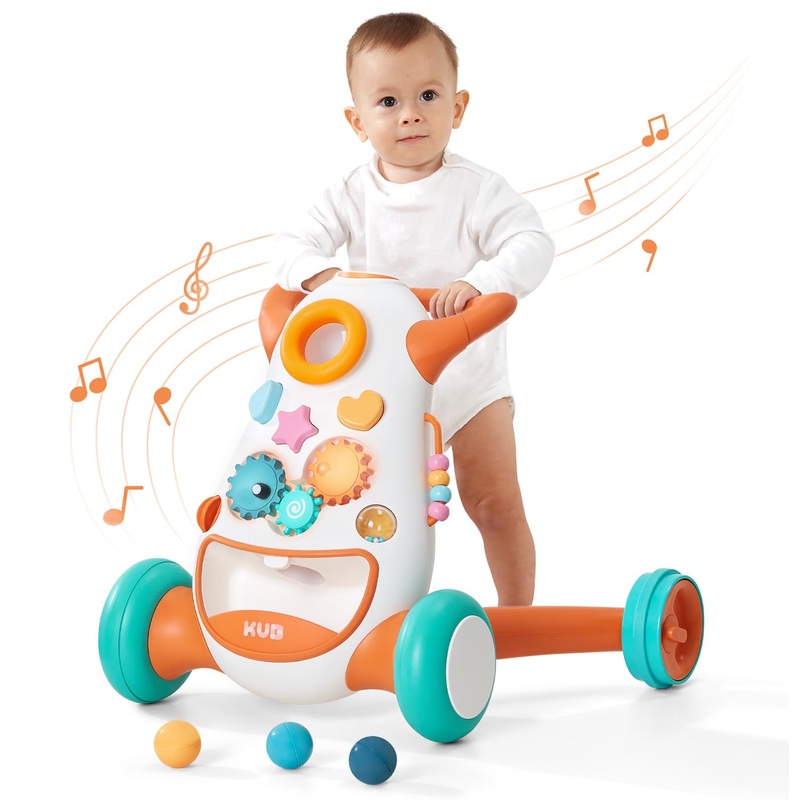 Kb Montessori Baby Walker – Interactive Push Toy For Toddlers Learning To Walk With Soft Music & Lights, Adjustable Speed & Non-