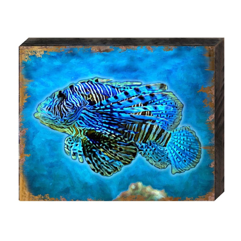 Lionfish Wooden Coastal Wall Art by Nature Wonders – Coastal Sea-Life Decor – 95256B