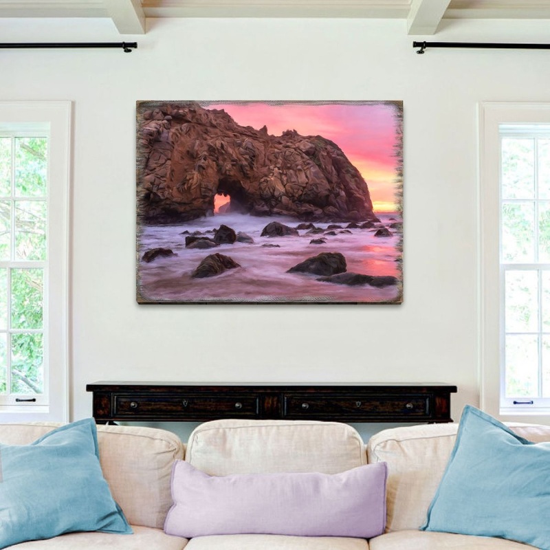Ocean Sunset Art Wooden Wall Art by Nature Wonders – Nature Wildlife Decor  – 95403B