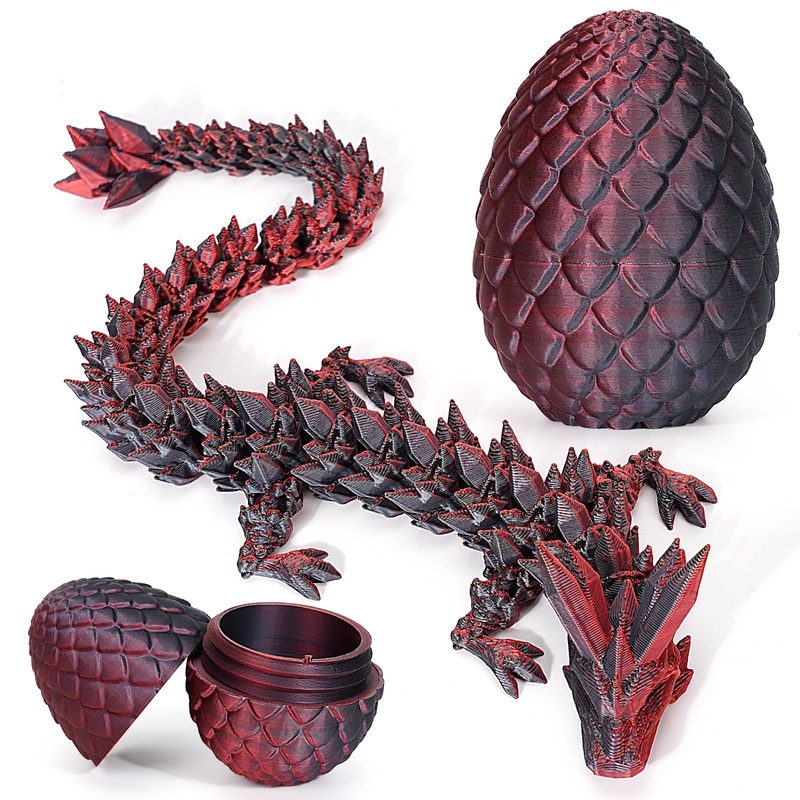 Tboline 3D Printed Dragon Egg, Full Articulated Crystal Animals Fidget Toy For Autism Adhd, 3D Print Dinosaur Eggs Toy Mythical