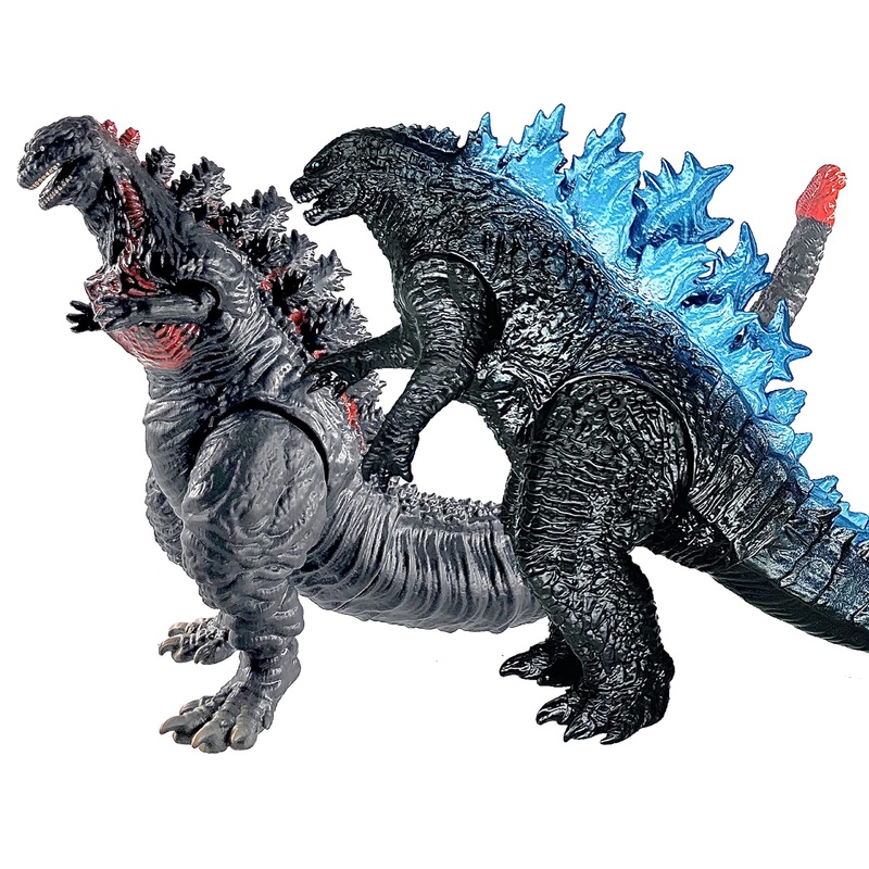 Twcare Set Of 2 Godzilla Shin Figure King Of The Monsters Toys, 2021 Movable Joints Action Movie Series Soft Vinyl, Carry Bag