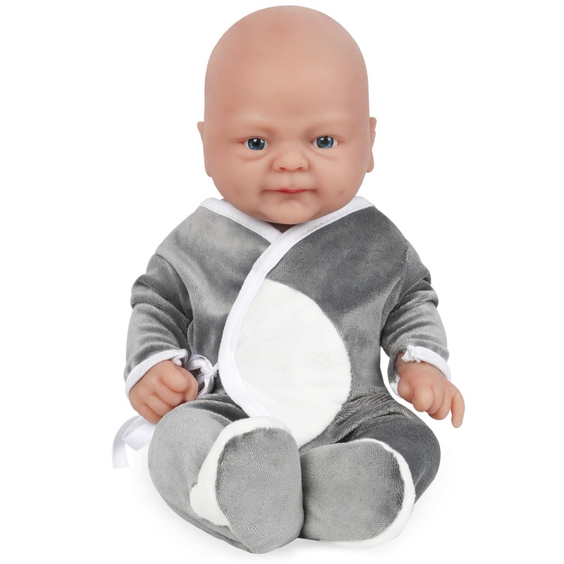 Vollence 14” Full Silicone Realistic Baby Doll – Lifelike Platinum Boy