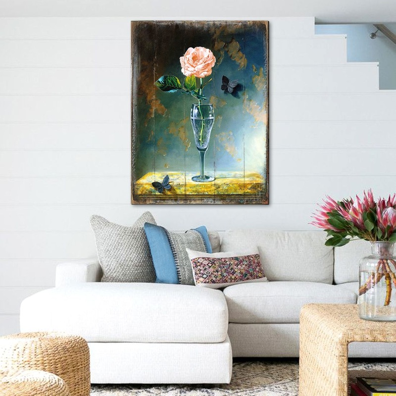 Ameya Rose Art Wooden Wall Art by Nature Wonders – Love Family Kids Decor – 95350B